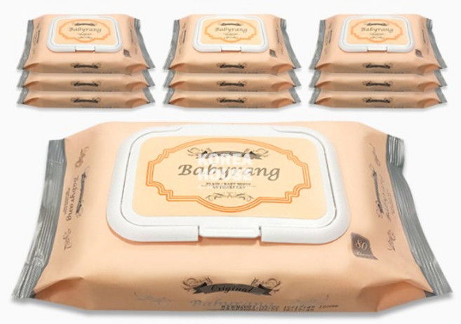 베비랑 오리지널 물티슈 캡형 80매 10개, 80매입