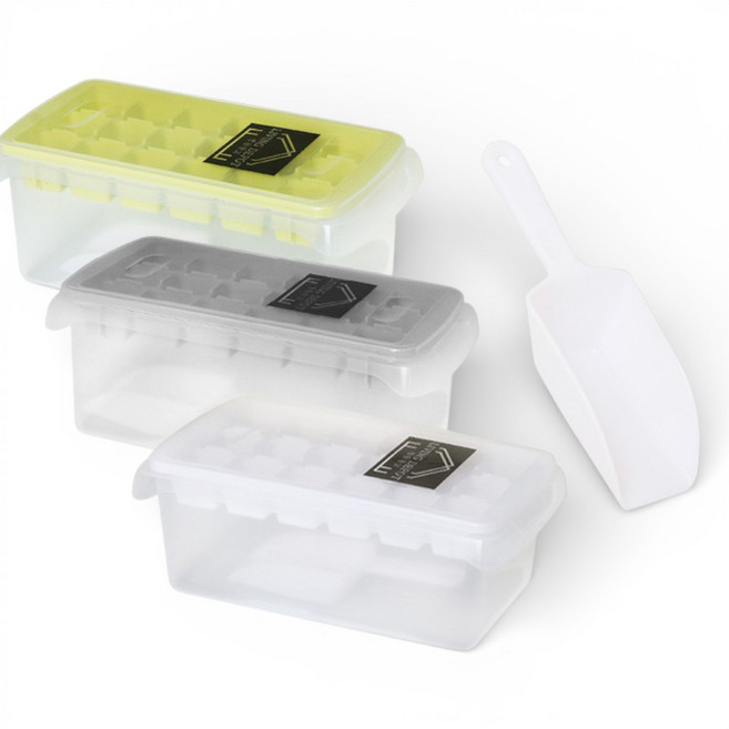 사각 얼음틀 18구 아이스트레이 스푼세트, 그린