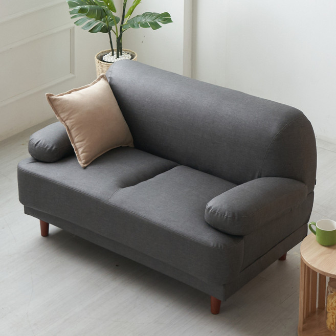 [한정수량특가] 엔느 패브릭룩방수가죽 2인용소파, 초코