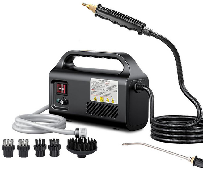 휴대용 고압 스팀청소기 분사 고온 기름때 청소 핸디형, 일자형(블랙)