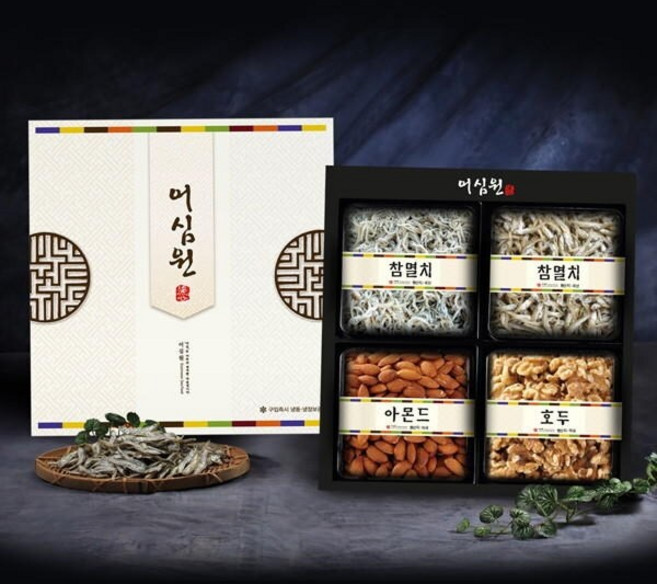[어부마음] 웃음가득2호 멸치선물세트 (볶음용+조림용+구운아몬드+호두), 1개