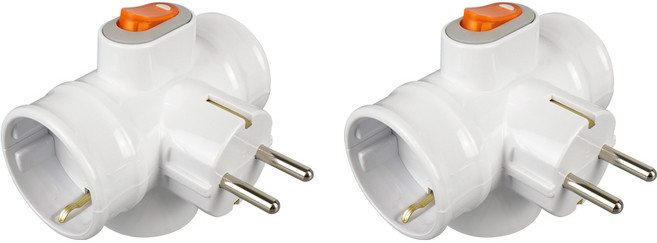 현대 국산 KS인증 멀티탭 절전형 T자 3구, 2개