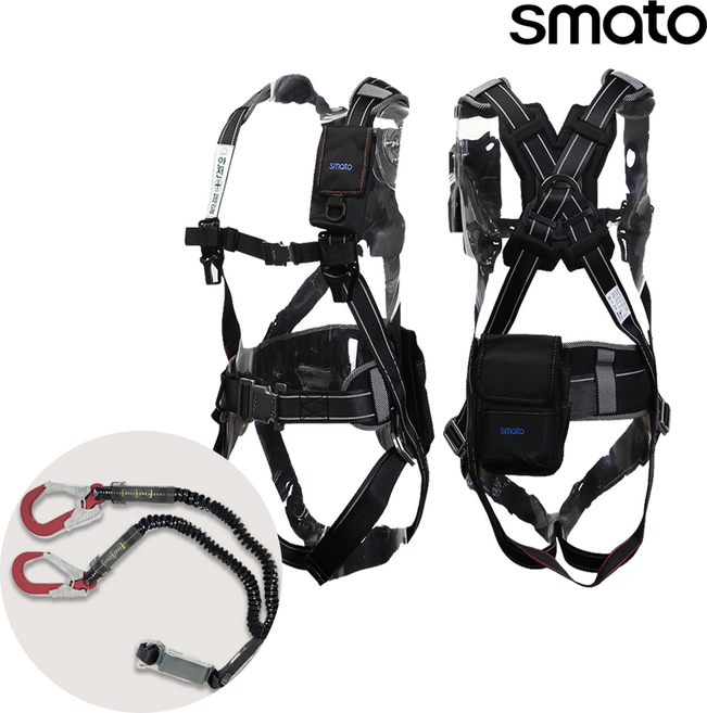 SMATO 스마토 전체식안전그네-고급형 안전벨트 전체식 DMS-A203 (원터치버클) AL대구경/엘라 후크-알루미늄 죔줄-엘라스틱 안전밸트 안전그네, DMS-A203Y (원터치버클-엘라스틱 Y죔줄), 1개