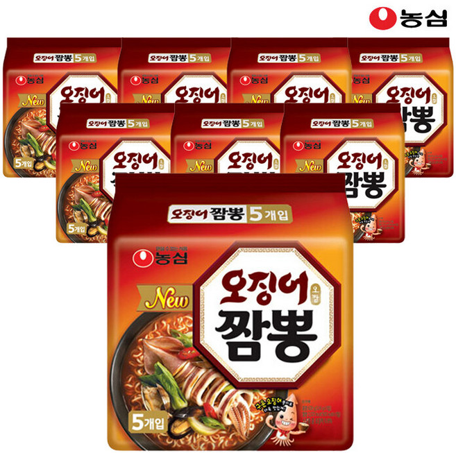 농심 오징어짬뽕 124g x 40봉 1박스, 40개