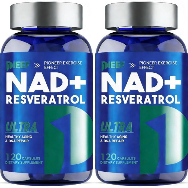 Nicotinamide Adenine Dinucleotide Supplement 1500mg with Resveratrol 240 Capsules NMN Alternative, 120 Count (Pack of 2)