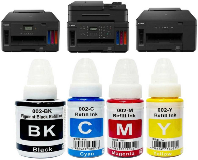 캐논 G7090 무한 잉크 호환 G6090 프린터기, 1개, 검정 파랑 빨강 노랑 1세트