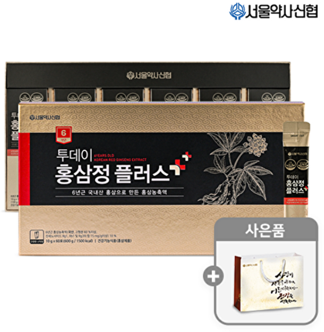 서울약사신협 ♥진세노사이드 15mg♥6년근 투데이 홍삼정 플러스 스틱 60포(+쇼핑백증정), 1개