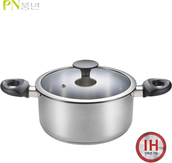 풍년 NEW루체IH 스텐냄비 인덕션냄비 양수 편수냄비 전골 국냄비 웍 국솥, 20cm, (스텐), 1개