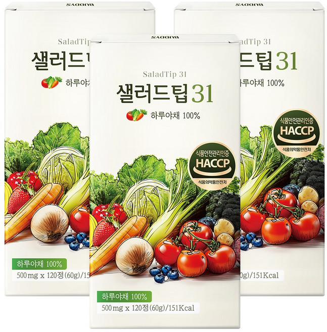 샐러드팁 식이섬유 41g, 3개, 120정