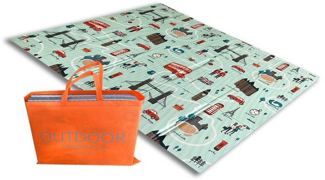 피크닉 휴대용 야외용 두꺼운 캠핑 매트 한강 야외 방수 경량 돗자리, 런던매트