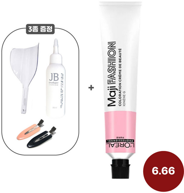 [로레알] 마지렐 마지패션 (+얼굴가리개 산화제 메이크업 머리핀 2P 증정), 1개, 6.66 레드염색 진한 적빛 어두운 황갈색