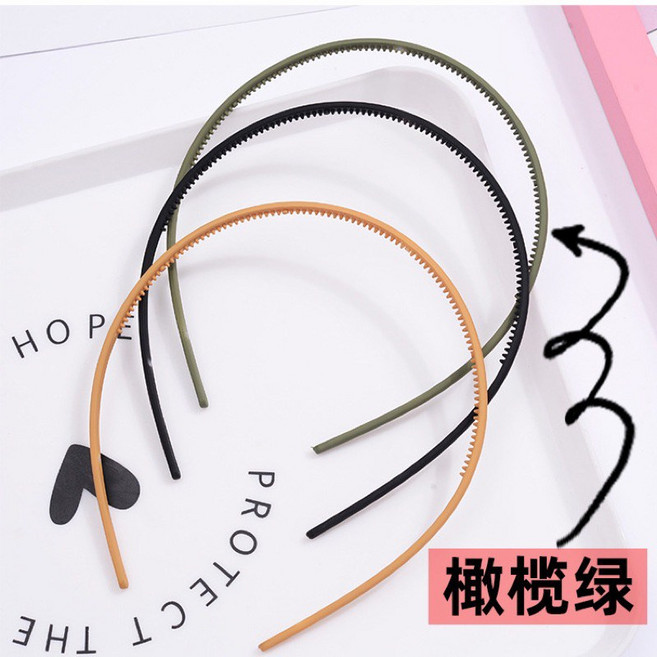 買買鴨 簡約磨砂莫蘭迪色髮箍 多色可選 寬細款 鋸齒防滑髮箍 洗臉化妝髮飾