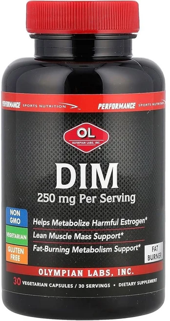 올림피언 랩스 퍼포먼스 DIM 보충제 250mg - 디인돌릴메탄 30캡슐30일 공급, 1개 - 쿠팡