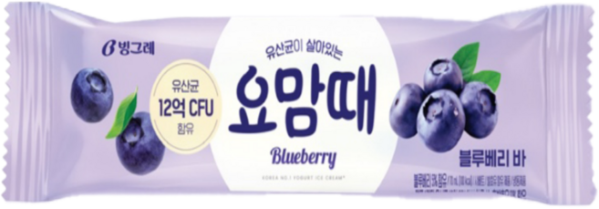 빙그레 요맘때 블루베리바, 40개, 70ml