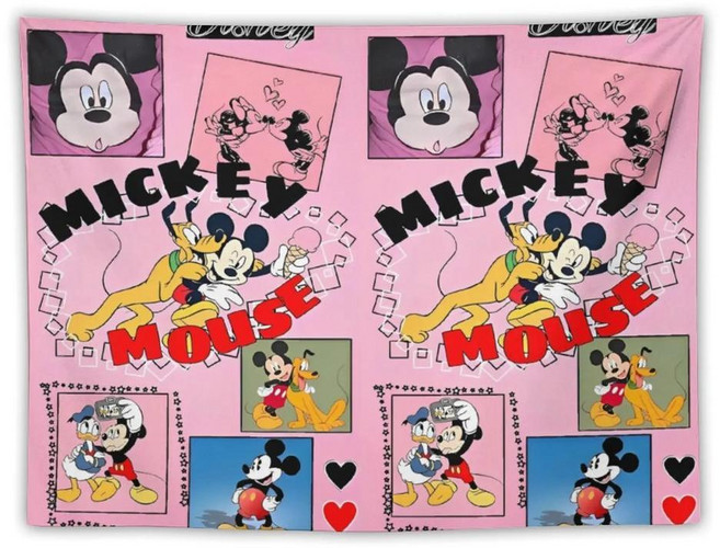 미키 미니 마우스 태피스트리 귀여운 만화 배경 천 벽 아트 걸이 복고풍 거실 침실 장식 담요, 1개, 1. style / A. 30inx40in