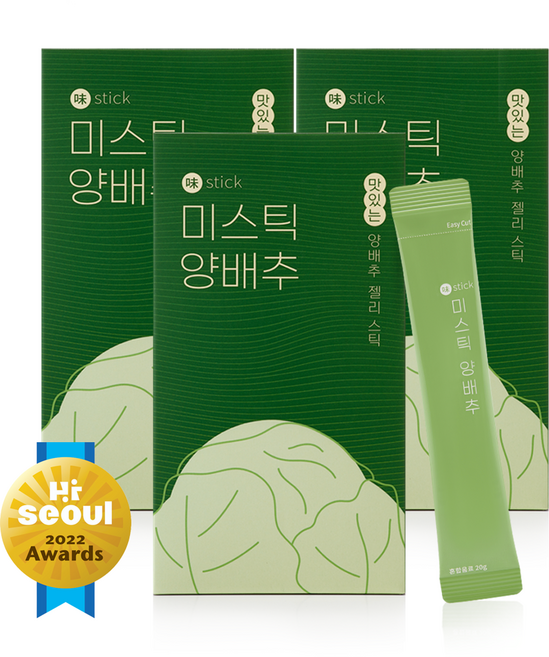 양배추 원액 35배 맛있는 위 건강 미스틱 양배추 젤리스틱, 200g, 3개