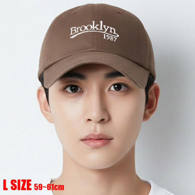 [국산] 베이직엠 빅사이즈 남성 사계절 야구모자 볼캡 브룩클린 1987