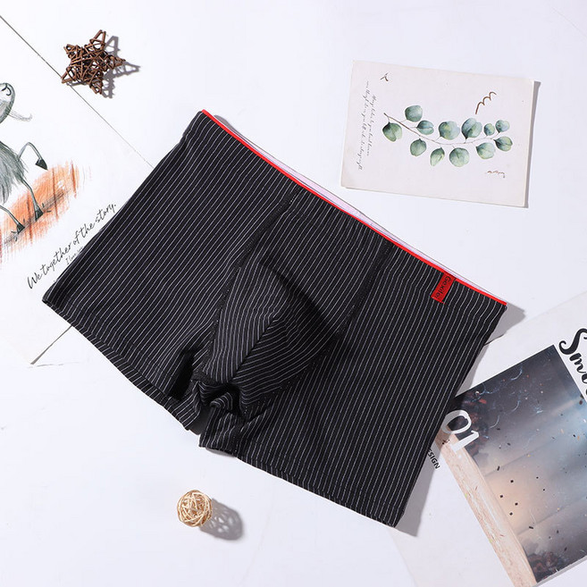 條紋棉男士內褲 潮流個性3D四角褲