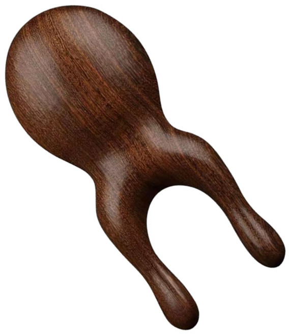 우드 원목 괄사 미니 지압 마사지기, 브라운, 1개