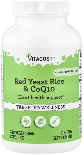 비타코스트 레드 이스트 라이스(홍국) & 코큐텐 Vitacost Red Yeast Rice & CoQ10 240정, 1개 - 쿠팡