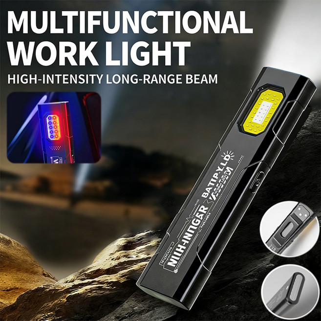 LED 키체인 플래시라이트 USB-C 충전식 600루멘 휴대용 미니 토치 포켓 랜턴 플러드 작업등 자석, 06 C1PCS