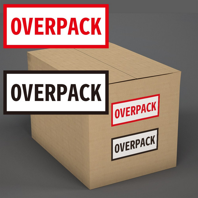오버팩 OVERPACK 라벨 스티커 화물 운송용 규정 사이즈