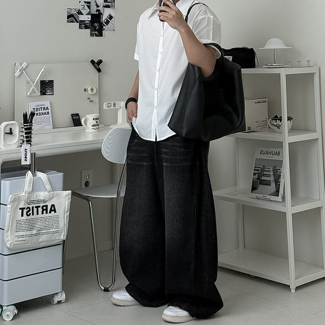 르위 남자 반팔셔츠 스트라이프 남방 빅사이즈 여름