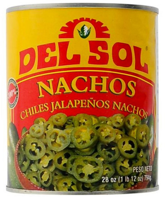 Del Sol 델솔 나쵸 슬라이스 할라피뇨 페퍼스 2.892kg, 794g, 1개