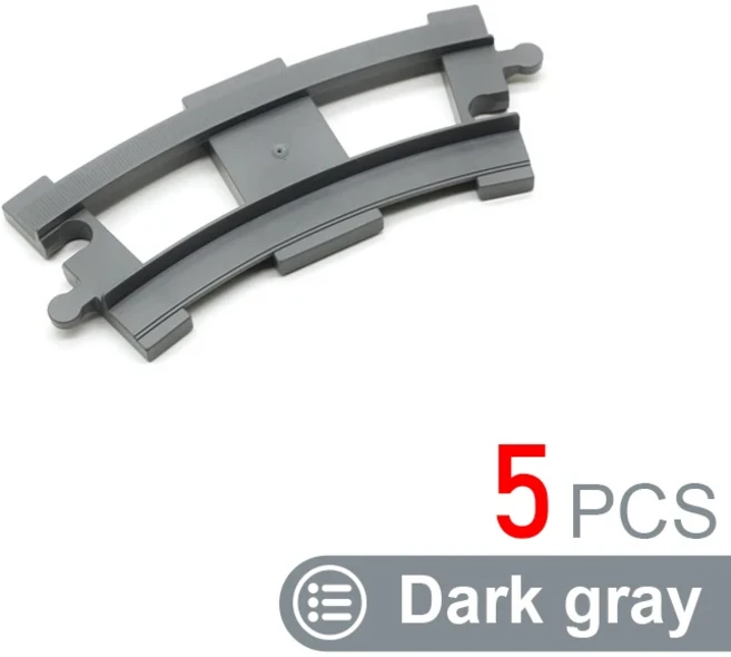 쿠쿠스토어 어린이 기차 트랙 액세서리 대형 빌딩 블록 DIY 철도 장난감 큰 호환 Duploed STEM 교육 선물, 22 5PCS Dark gray