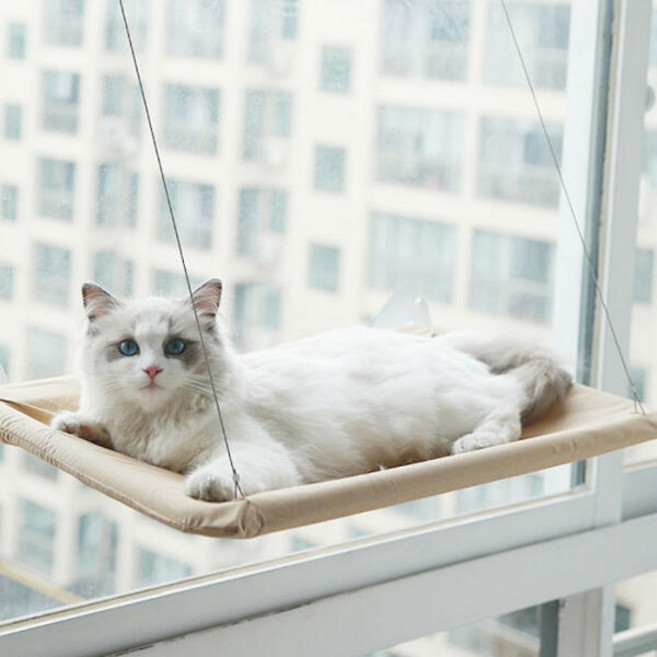 예홈 고양이 창문 해먹 방석, 아이보리, 1개