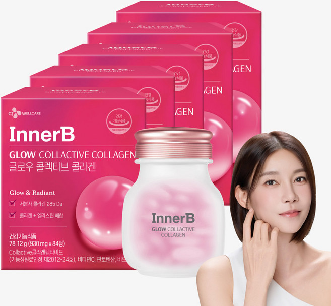 CJ 이너비 글로우 콜렉티브콜라겐, 84정, 5개