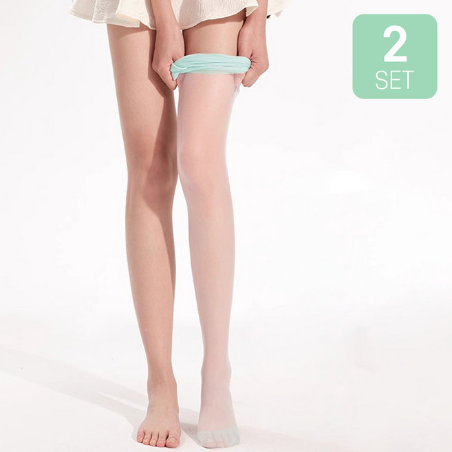 아띠Ahtty 자연스러운 쿨톤 보정 투명 시스루 0D 민트 팬티스타킹 2P