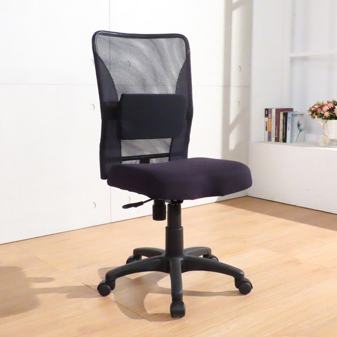 LOGIS 電腦椅 網背辦公椅 OA 透氣椅 K0140, 黑色(無扶手)