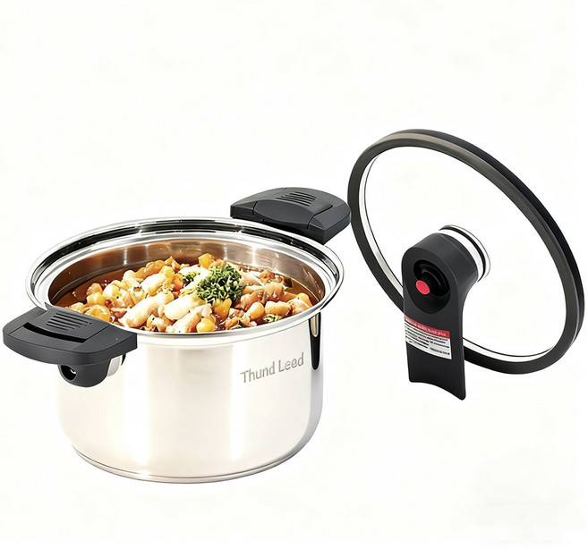 Thund Leod 스텐 진공냄비 인덕션 범용 압력솥 저압 조리냄비 가정용 다용도냄비/찌개냄비, 1개, 본색, 24cm