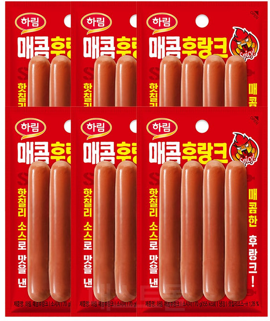 하림 매콤 후랑크, 6개, 70g