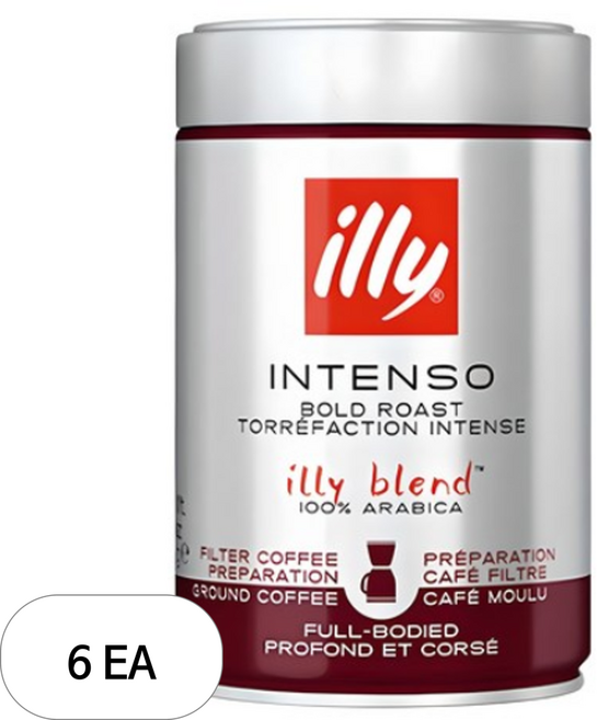 일리 인텐소 볼드 로스트 필터 그라운드 원두, 커피메이커, 250g, 6개