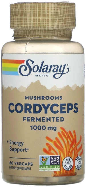 Solaray 동충하초 발효 버섯 1000mg 베지 캡슐 60정(캡슐 1정당 500mg), Solaray동충하초발효버섯1000mg베지캡슐60정캡슐, 1개, 60정 - 쿠팡