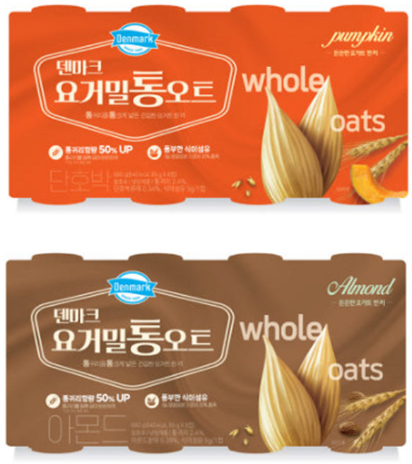 덴마크 요거밀통오트 680g(8입) 아몬드1＋단호박1/냉장무료배송, 680g