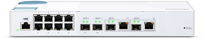 QNAP QSW-M408-2C 12埠 L2 Web 管理型交換器 (10GbE SFP+ *4 1GbE*8), 1個