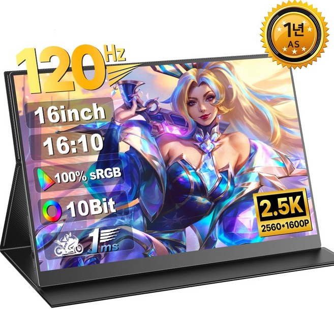 ZETYPE 2.5K QHD 게임용 120Hz 16인치 포터블 모니터 DEX 초경량 휴대용 모니터 UGame, 40.64cm, M156B03