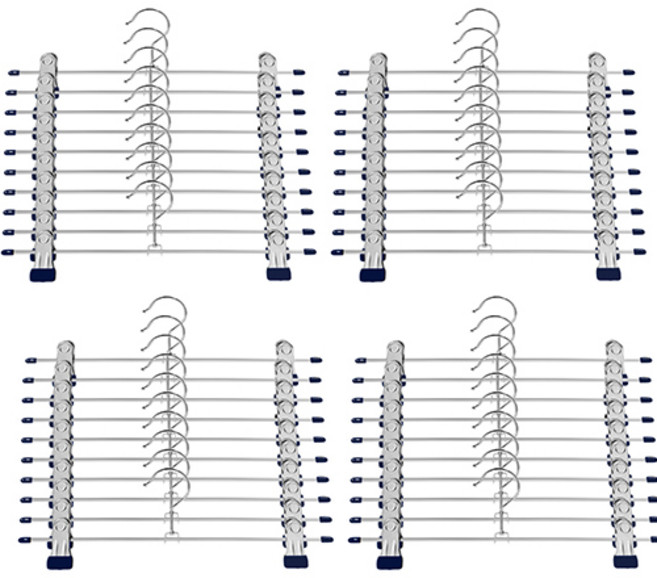 라이프서치 논슬립 코팅 회전형 옷걸이 치마바지걸이, 네이비, 40개
