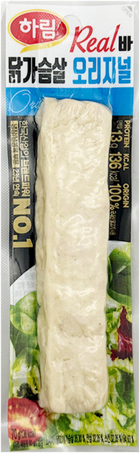 하림 닭가슴살 리얼바 오리지널 70g Real바, 1개