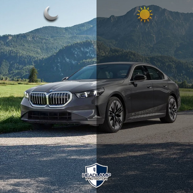 BMW 5시리즈 G60 흑백 자외선 UV PPF 자동차 블랙 헤드라이트 보호 틴팅 필름