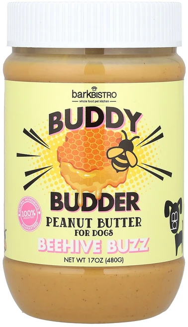 바크비스트로 버디 버더 피넛버터 땅콩버터 강아지를 위한 비하이브 버즈 17온스 (480g), 481 g - 쿠팡