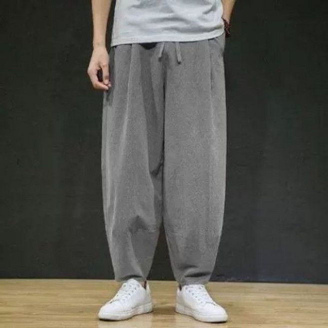 스님바지 팬츠 남자 와이드 절복 법복 승복 항아리 템플스테이 남성 승려, 그레이