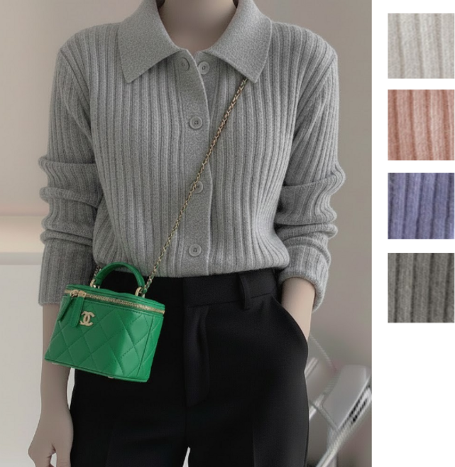 여성 간절기 봄 아우터 니트 핑크 보라 아이보리 가디건