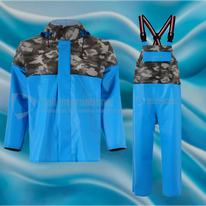 제비표우의 FM-102 해상작업용 우의 상하세트 PVC 방수 UV코팅 플라스틱지퍼