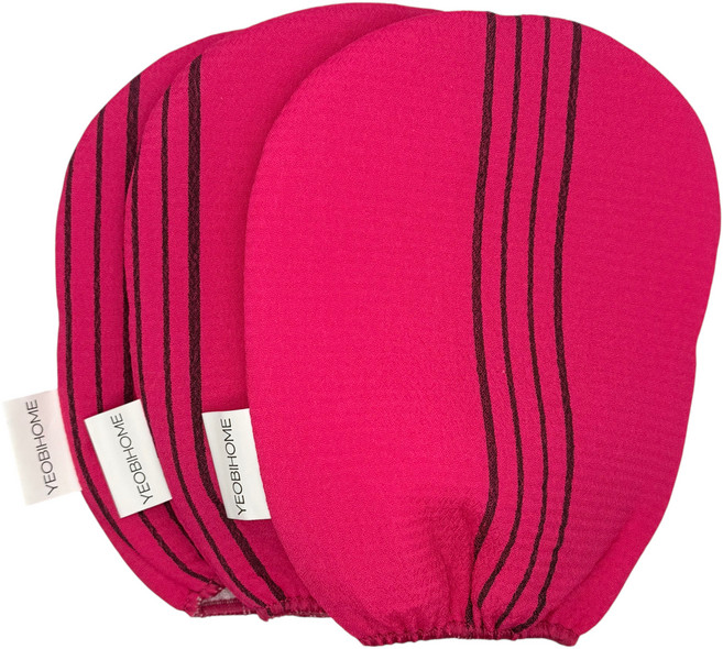 여비홈 스크럽 때밀이 때수건 벙어리 이태리 때타올, 레드, 1개입, 3개