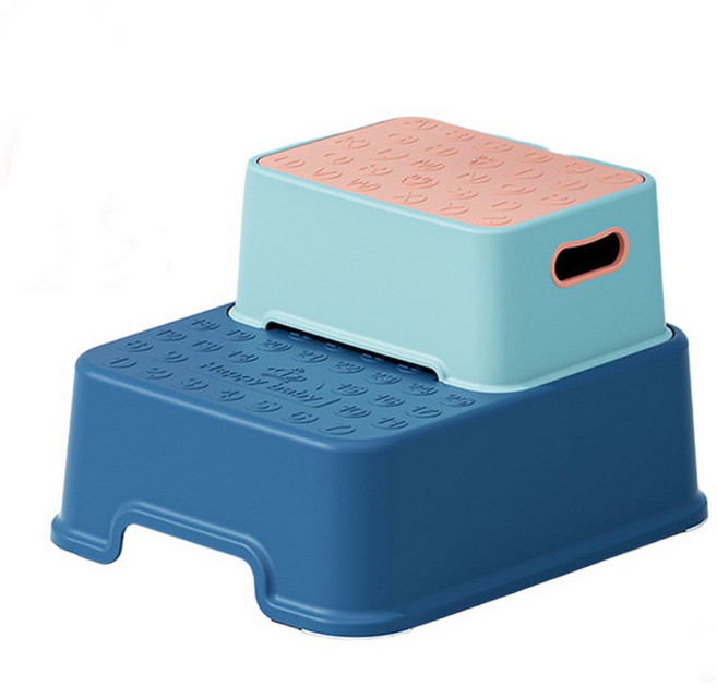 加利寶貝 兒童雙層階梯凳 穩固防滑 可坐可站 藍色, 509雙層椅凳藍(展示出清)