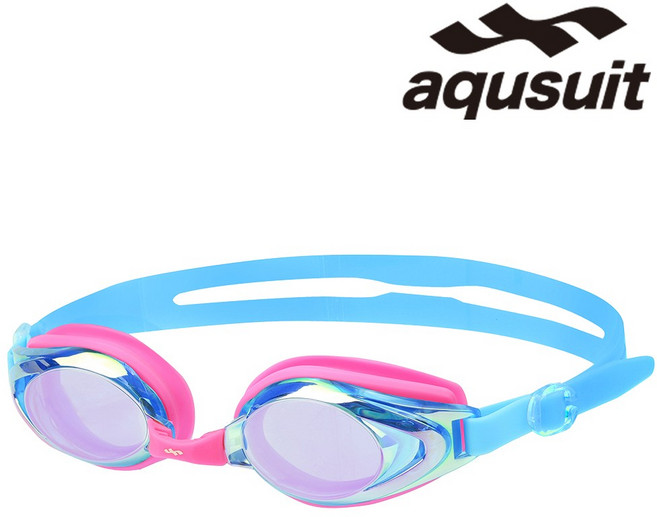 국내생산 아퀴스트 안티포그 미러코팅 물안경 어린이용 아동 초등 성인 수경 TG-2500MR, 레인보우스카이(골드), 1개